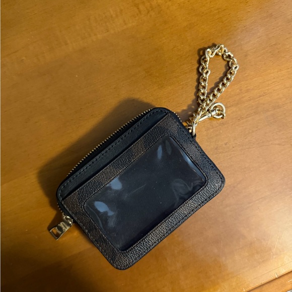 Coach Black and Brown Card Holder with Gold Chain - Picture 2 of 2
